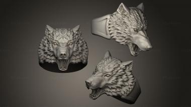Jewelry rings Wolf Head ring 3d model